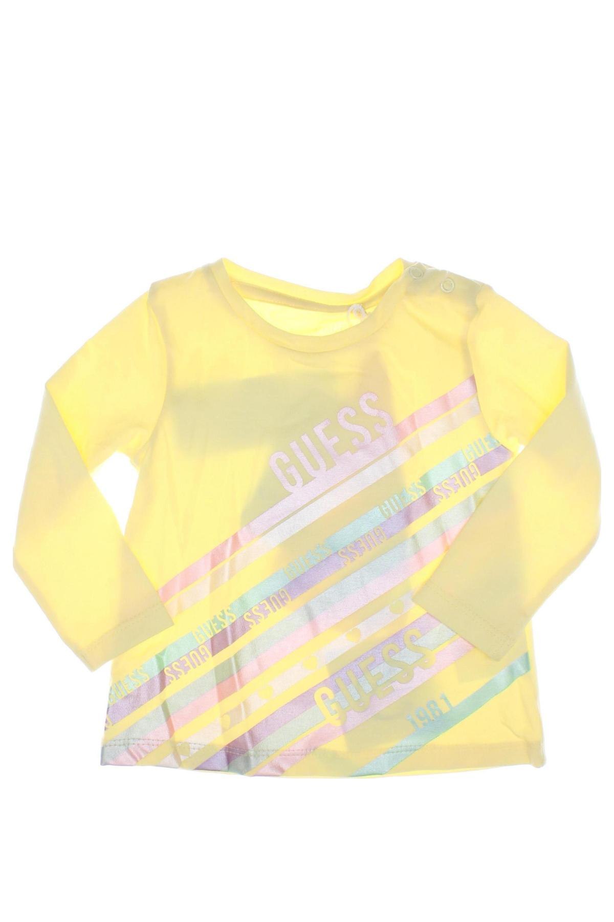 Dziecięca bluzka Guess, Rozmiar 3-6m/ 62-68 cm, Kolor Żółty, Cena 110,83 zł