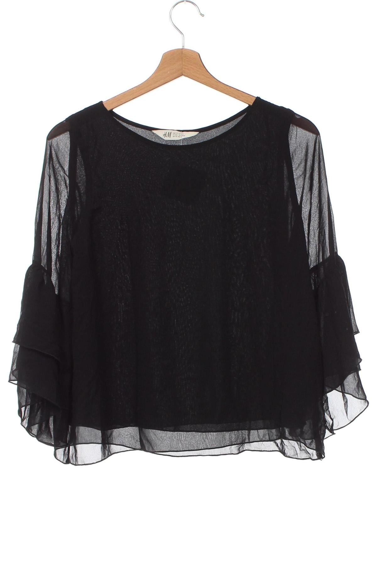 Детска блуза H&M, Размер 14-15y/ 168-170 см, Цвят Черен, Цена 3,08 лв.