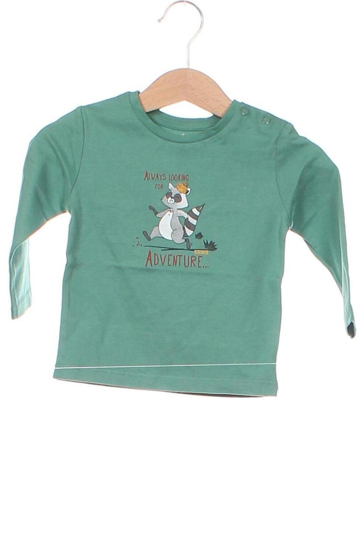 Детска блуза S.Oliver, Размер 3-6m/ 62-68 см, Цвят Зелен, Цена 20,40 лв.