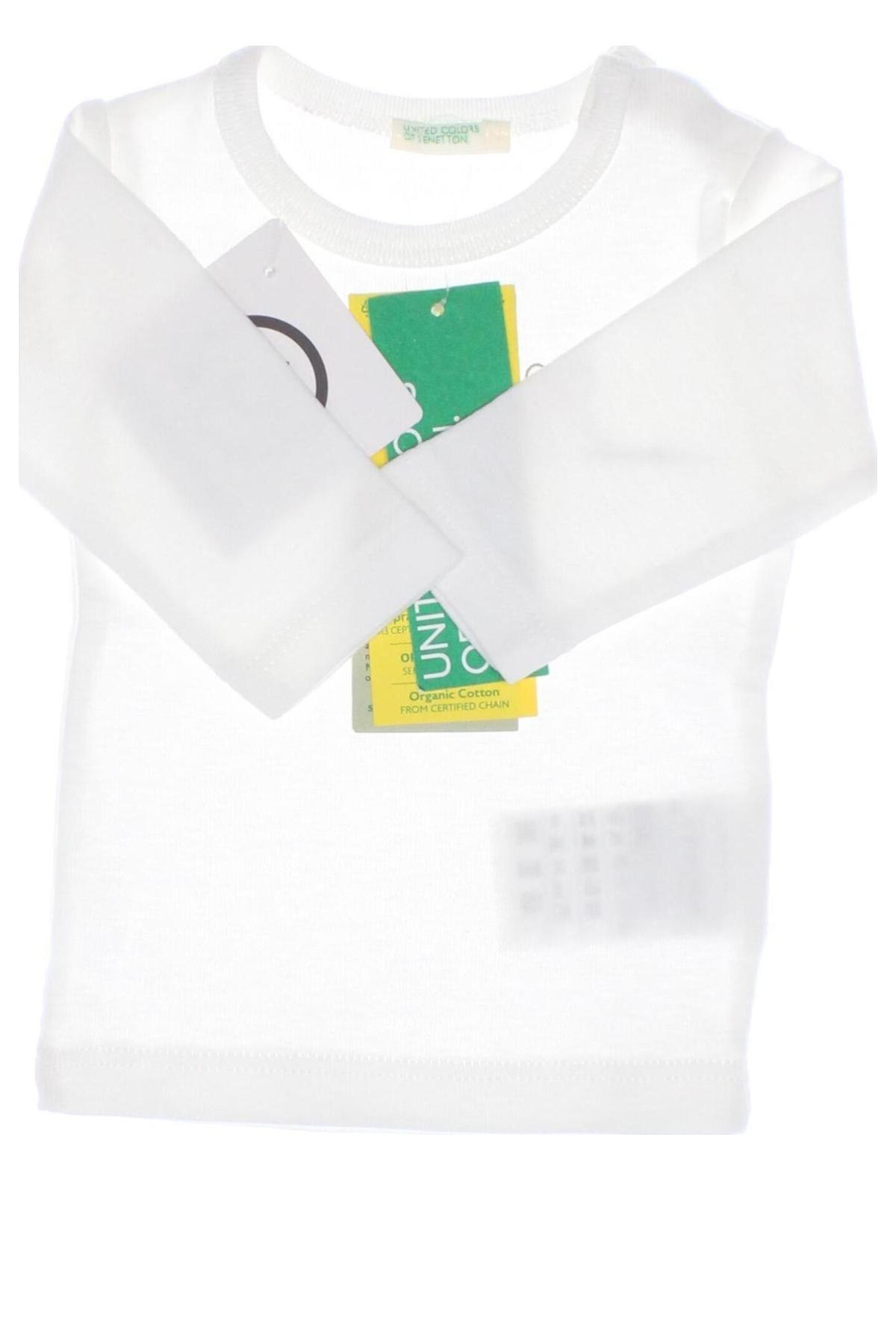 Παιδική μπλούζα United Colors Of Benetton, Μέγεθος 0-1m/ 50 εκ., Χρώμα Λευκό, Τιμή 10,52 €