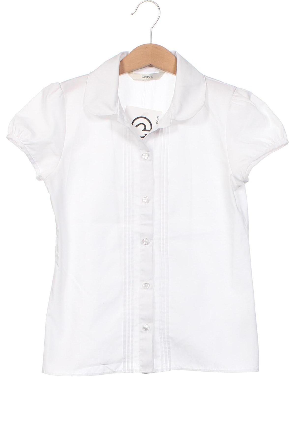 Kinderhemd George, Größe 7-8y/ 128-134 cm, Farbe Weiß, Preis 11,25 €