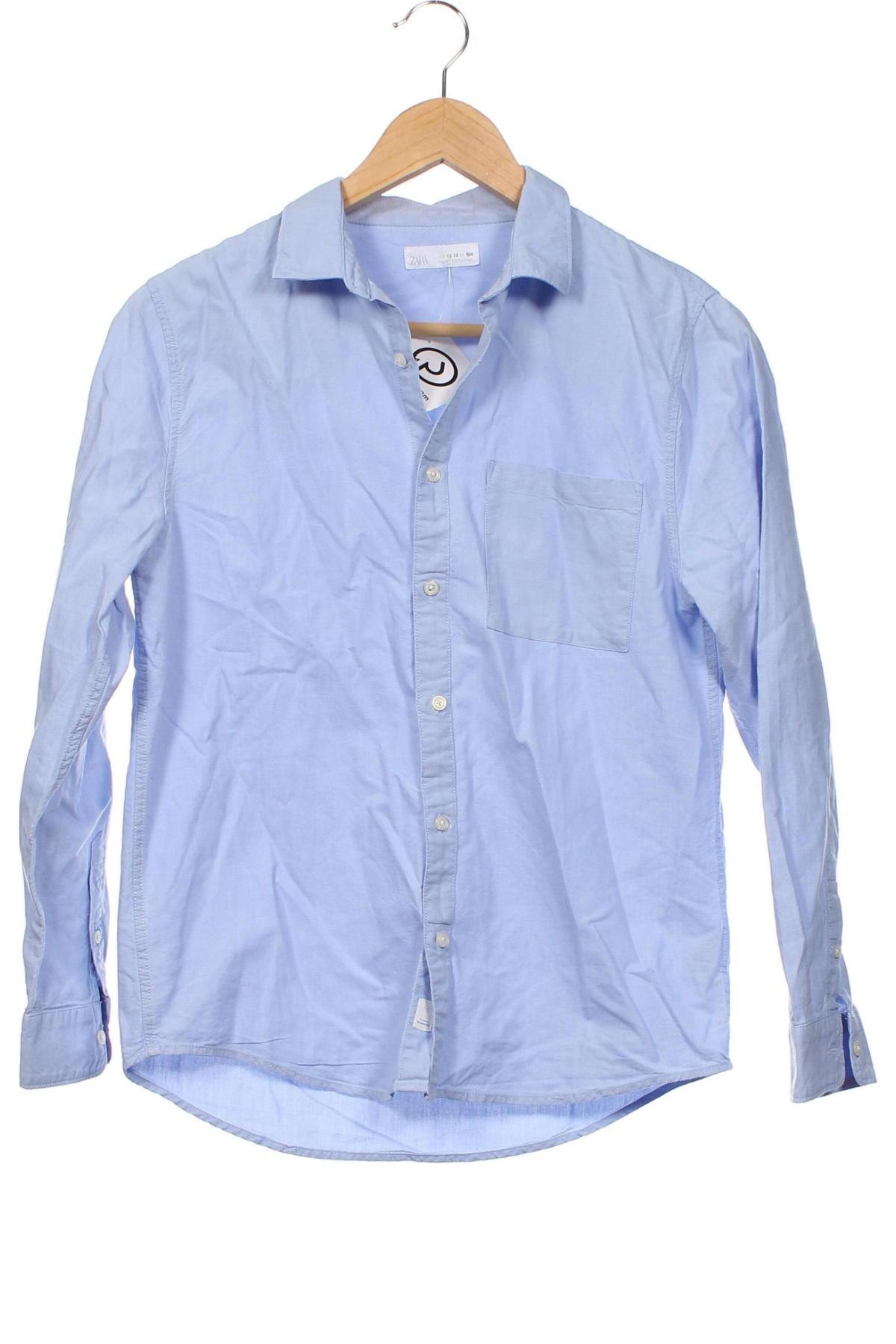Kinderhemd Zara, Größe 13-14y/ 164-168 cm, Farbe Blau, Preis € 7,15