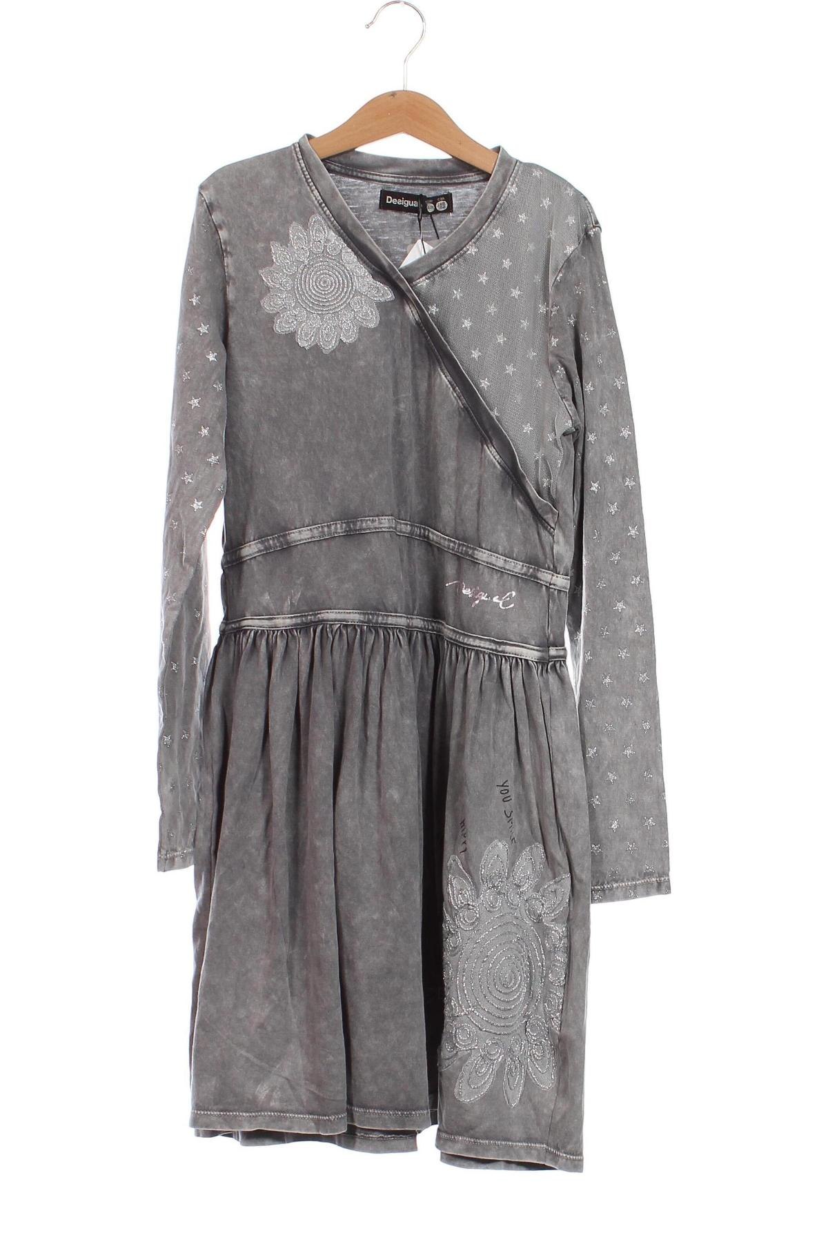 Kinderkleid Desigual, Größe 10-11y/ 146-152 cm, Farbe Grau, Preis € 30,72