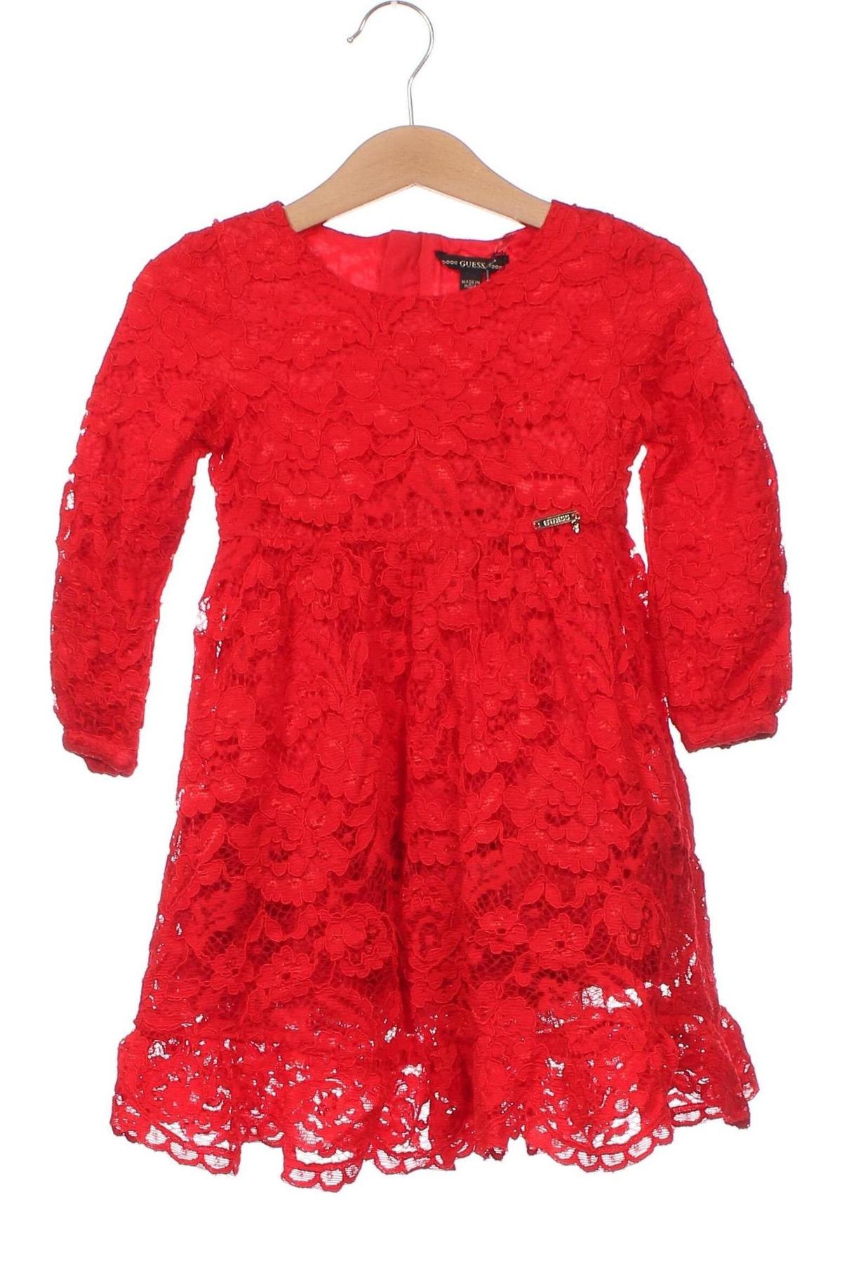 Παιδικό φόρεμα Guess, Μέγεθος 2-3y/ 98-104 εκ., Χρώμα Κόκκινο, Τιμή 63,74 €
