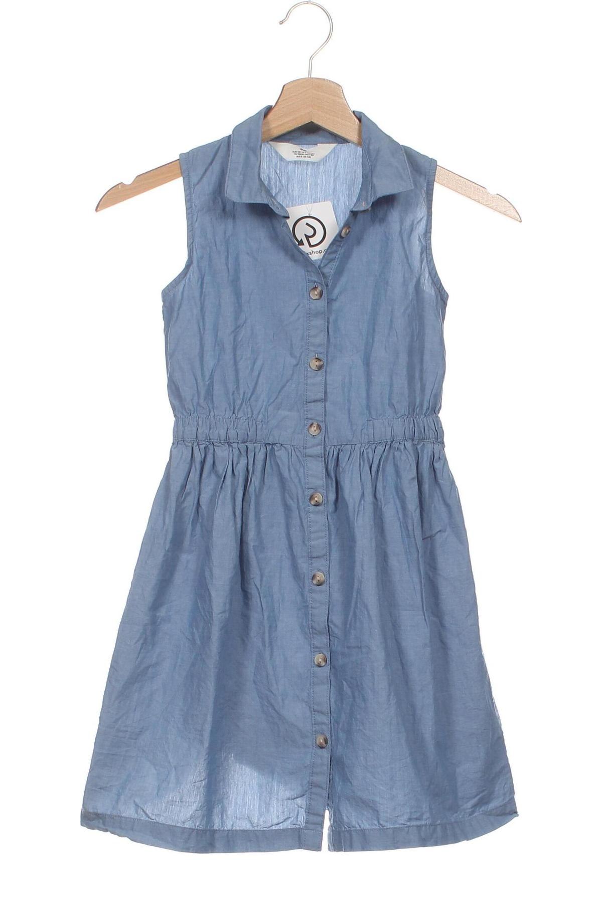 Детска рокля H&M, Размер 7-8y/ 128-134 см, Цвят Син, Цена 25,87 лв.