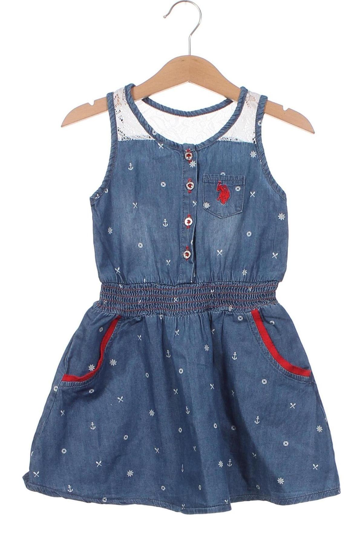 Παιδικό φόρεμα U.S. Polo Assn., Μέγεθος 3-4y/ 104-110 εκ., Χρώμα Μπλέ, Τιμή 14,45 €