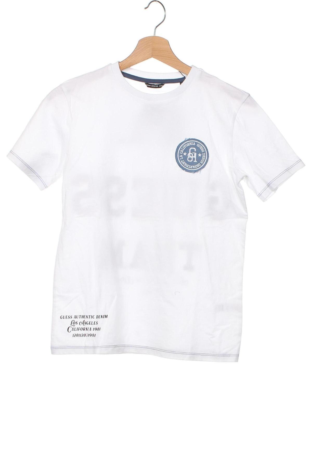 Dziecięcy T-shirt Guess, Rozmiar 7-8y/ 128-134 cm, Kolor Biały, Cena 104,22 zł