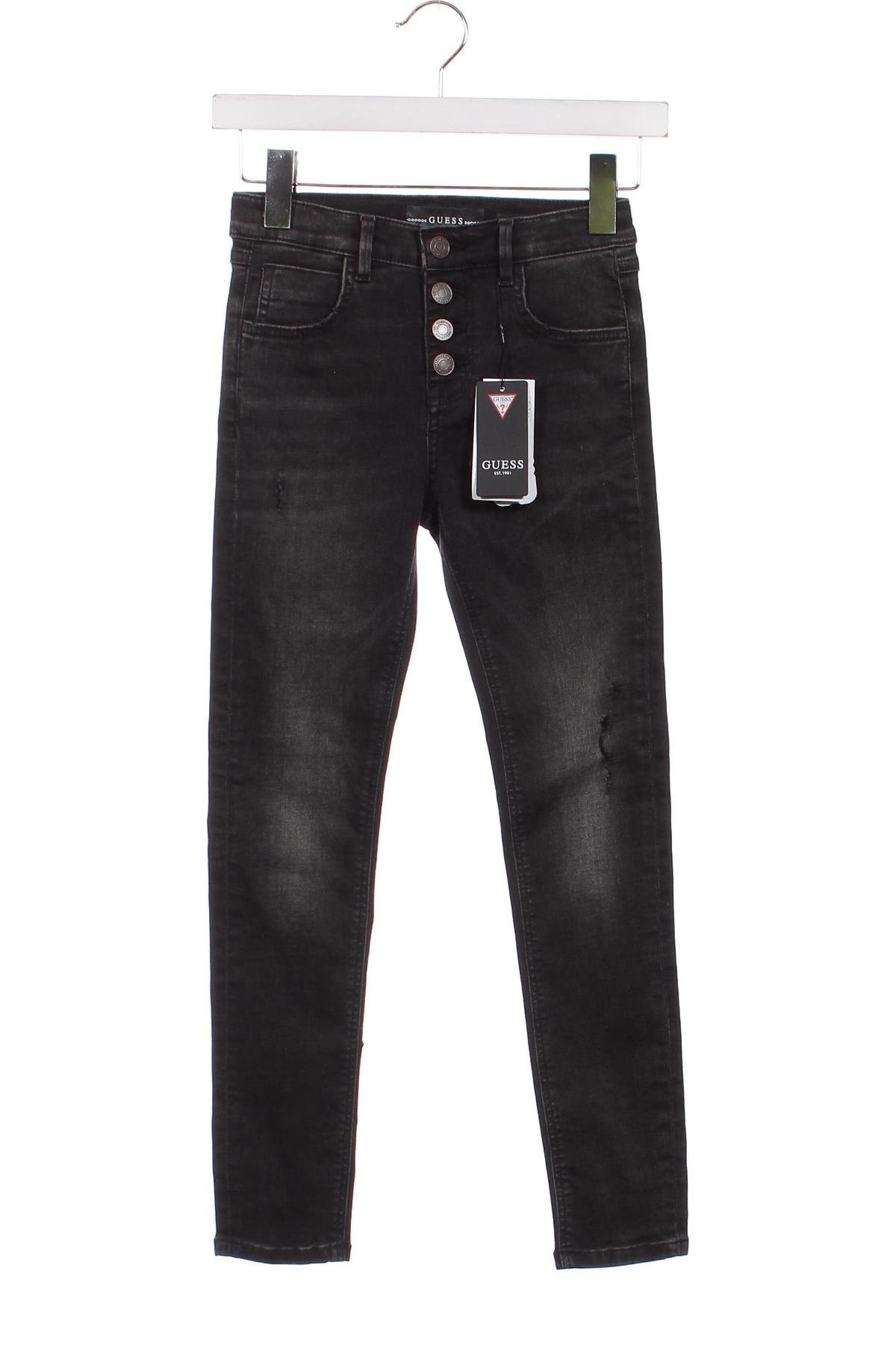 Dziecięce jeansy Guess, Rozmiar 7-8y/ 128-134 cm, Kolor Czarny, Cena 155,45 zł
