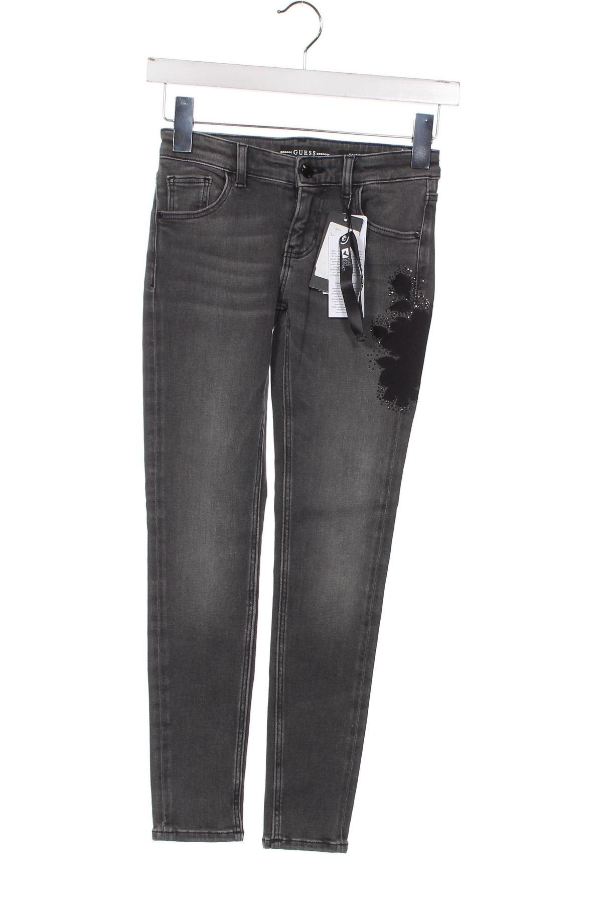Dziecięce jeansy Guess, Rozmiar 7-8y/ 128-134 cm, Kolor Szary, Cena 155,45 zł