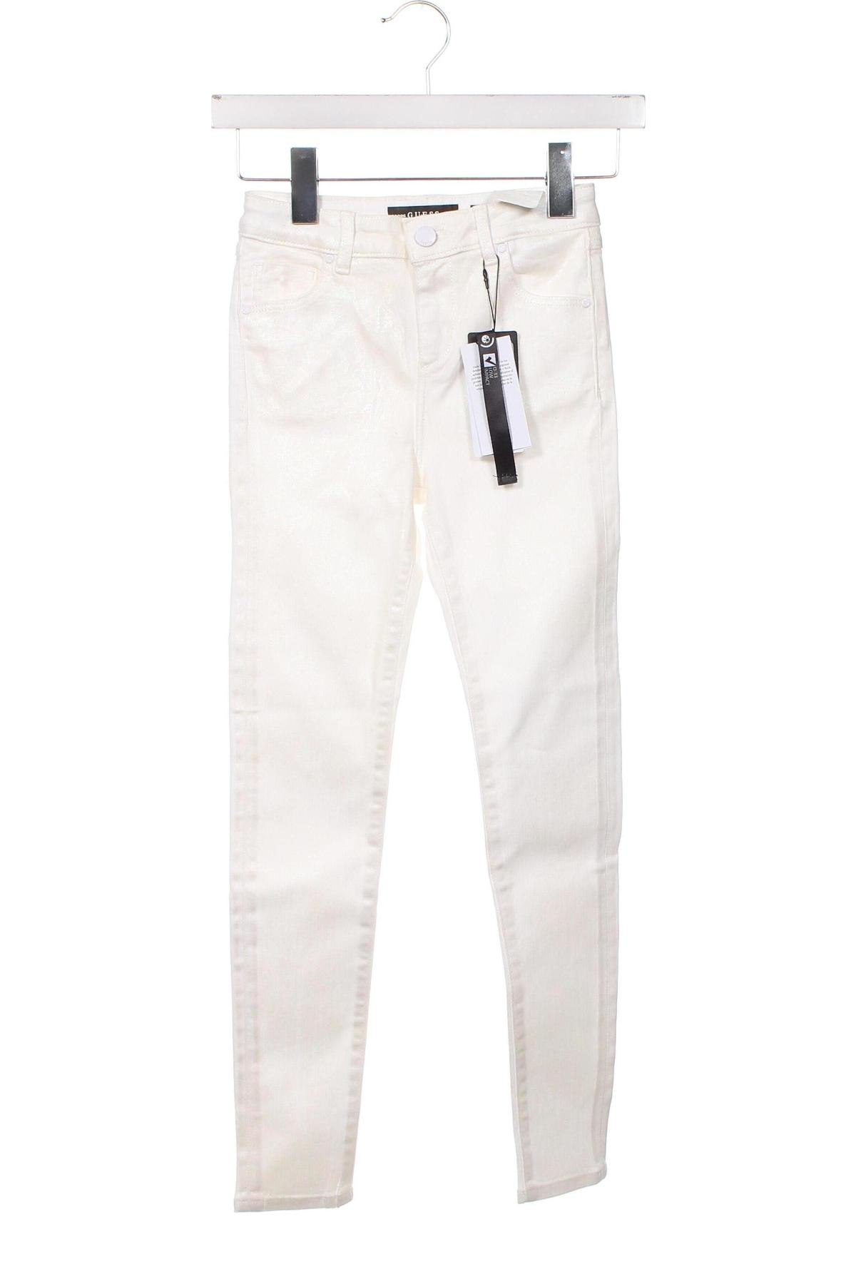 Dziecięce jeansy Guess, Rozmiar 7-8y/ 128-134 cm, Kolor ecru, Cena 155,45 zł