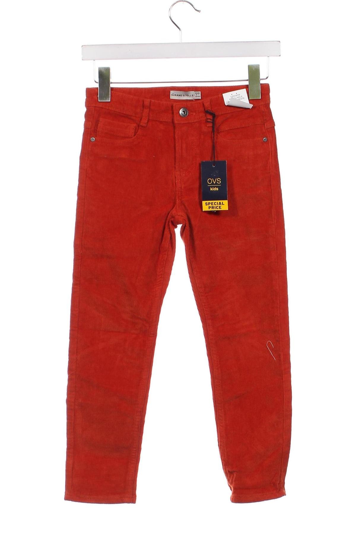 Pantaloni de catifea reiată, pentru copii Oviesse, Mărime 6-7y/ 122-128 cm, Culoare Portocaliu, Preț 46,89 Lei