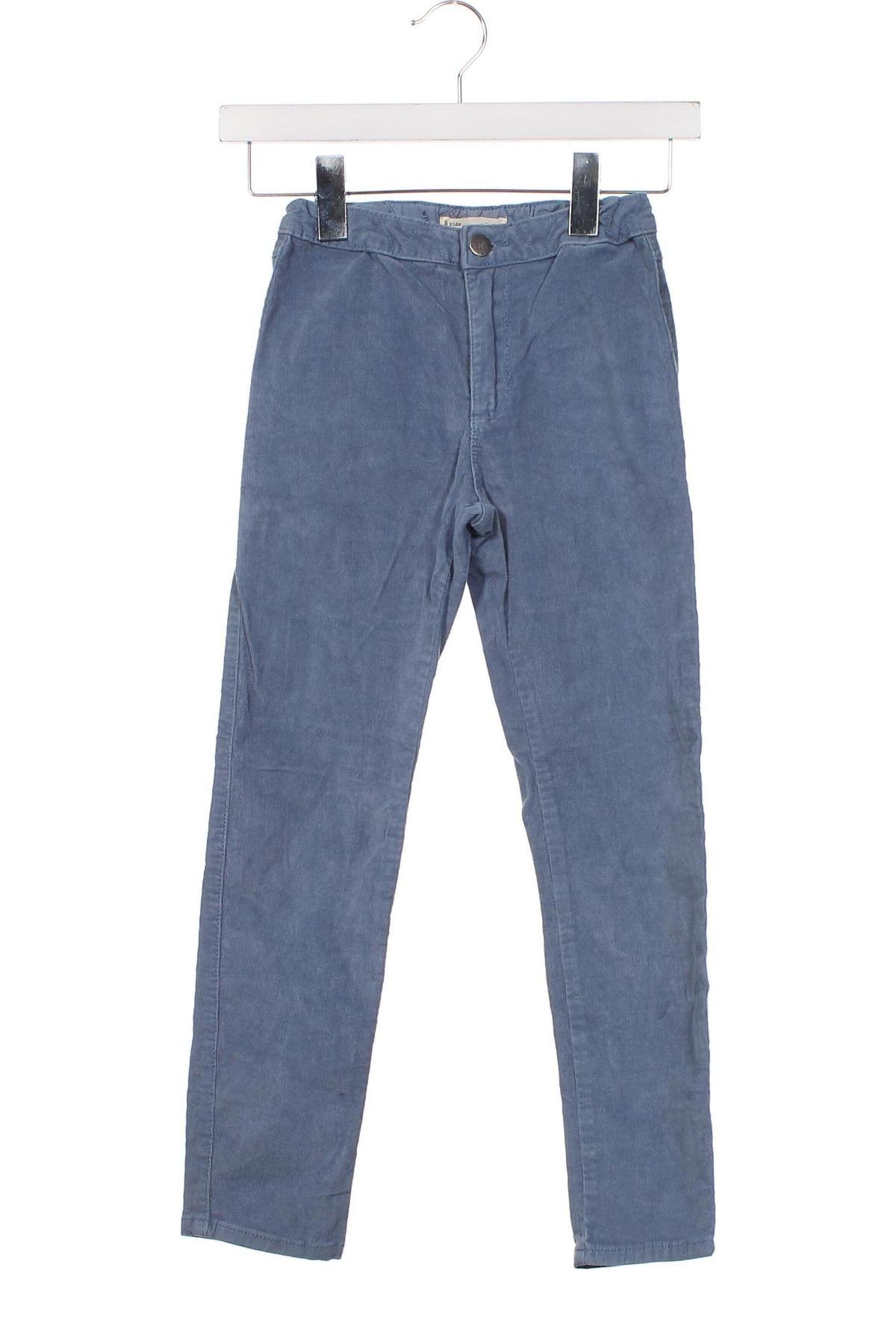 Pantaloni de catifea reiată, pentru copii Zara, Mărime 7-8y/ 128-134 cm, Culoare Albastru, Preț 35,71 Lei