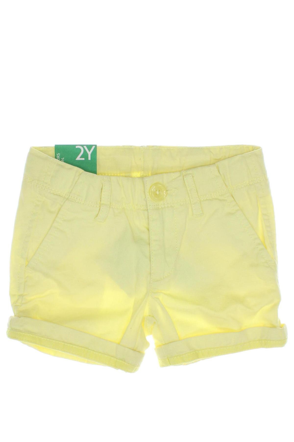 Παιδικό κοντό παντελόνι United Colors Of Benetton, Μέγεθος 18-24m/ 86-98 εκ., Χρώμα Κίτρινο, Τιμή 10,52 €
