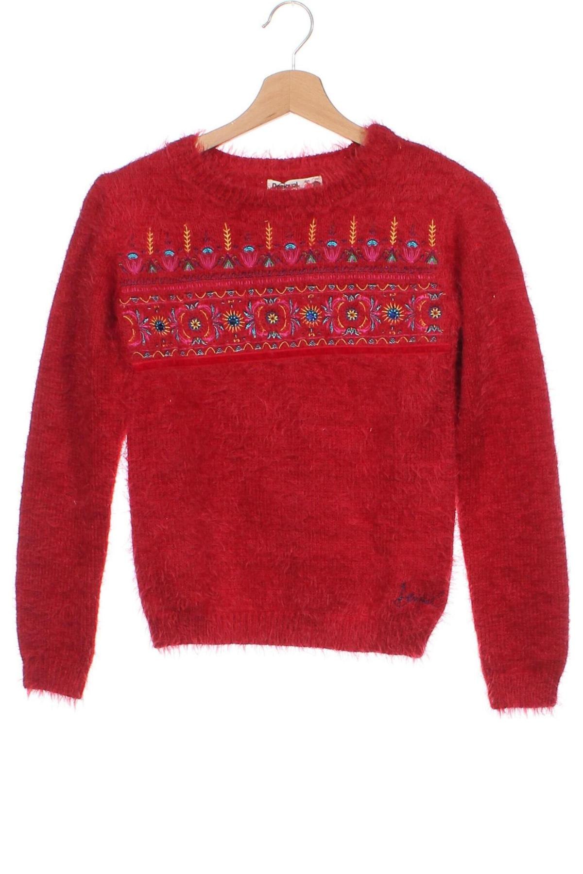 Детски пуловер Desigual, Размер 8-9y/ 134-140 см, Цвят Червен, Цена 85,00 лв.