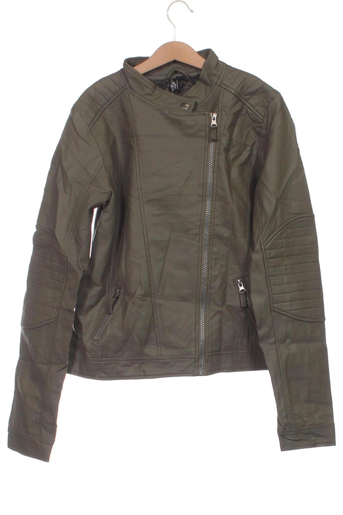 Detská kožená bunda , Veľkosť 14-15y/ 168-170 cm, Farba Zelená, Cena  6,55 €