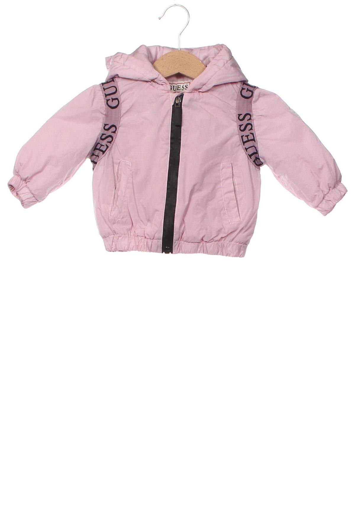 Dětská kožená bunda  Guess, Velikost 3-6m/ 62-68 cm, Barva Růžová, Cena  514,00 Kč