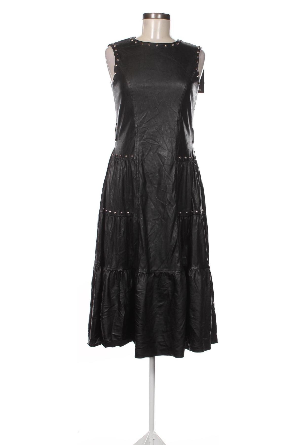 Кожена рокля Pinko, Размер M, Цвят Черен, Цена 304,80 лв.