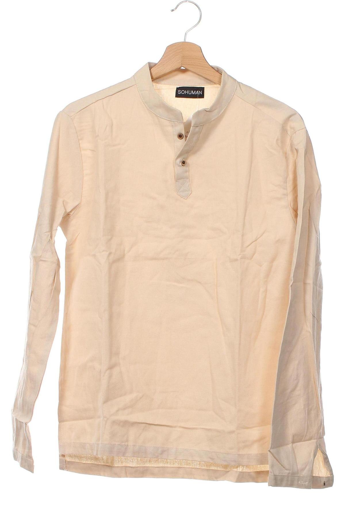 Мъжка блуза SOHUMAN, Размер S, Цвят Бежов, Цена 31,72 лв.
