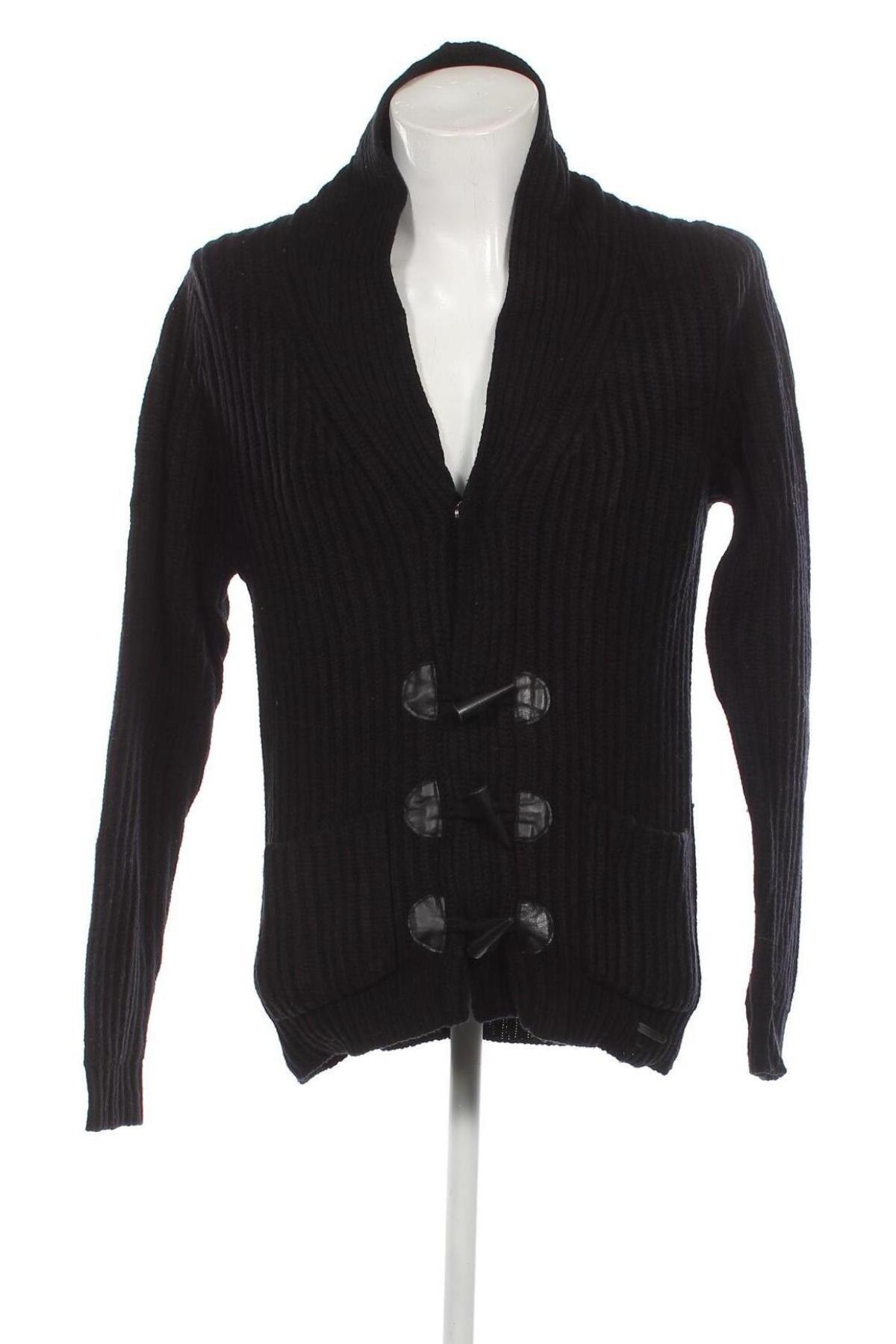 Jachetă tricotată de bărbați, Mărime XL, Culoare Negru, Preț 51,51 Lei