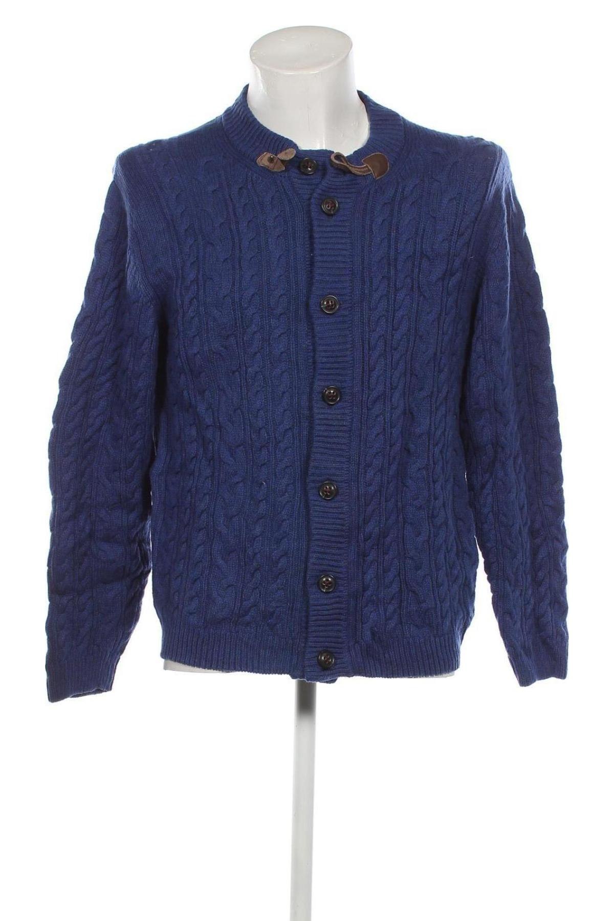 Jachetă tricotată de bărbați Mirto, Mărime M, Culoare Albastru, Preț 365,03 Lei