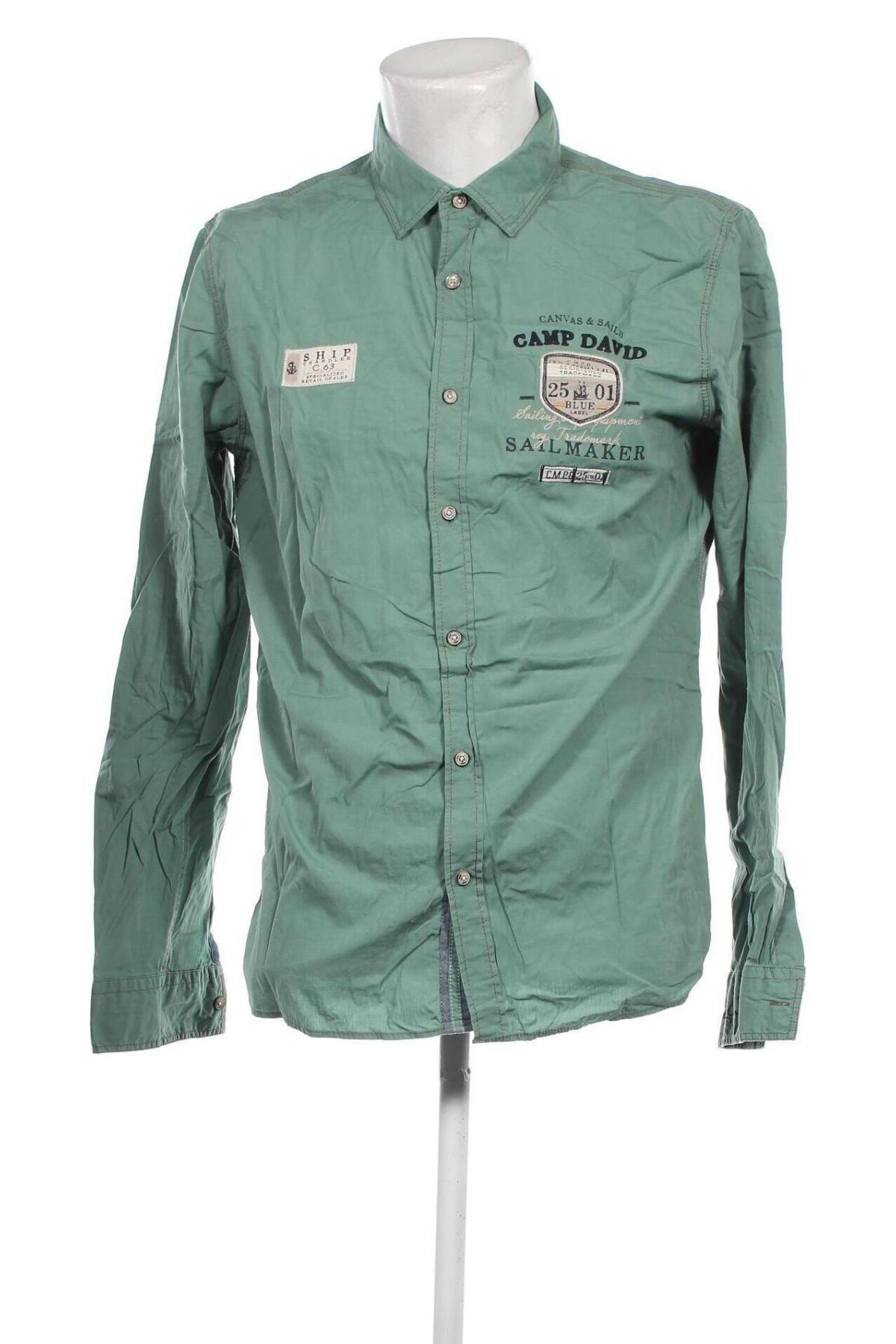 Herrenhemd Camp David, Größe M, Farbe Grün, Preis 38,27 €