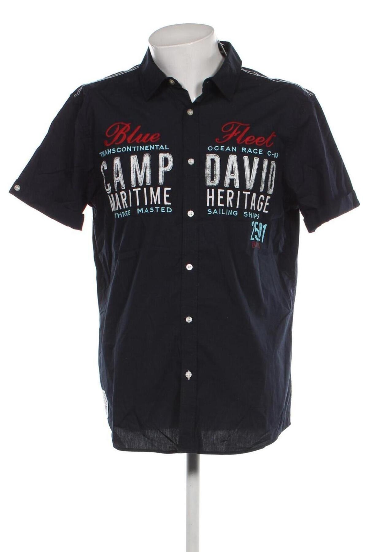 Ανδρικό πουκάμισο Camp David, Μέγεθος L, Χρώμα Μπλέ, Τιμή 29,69 €