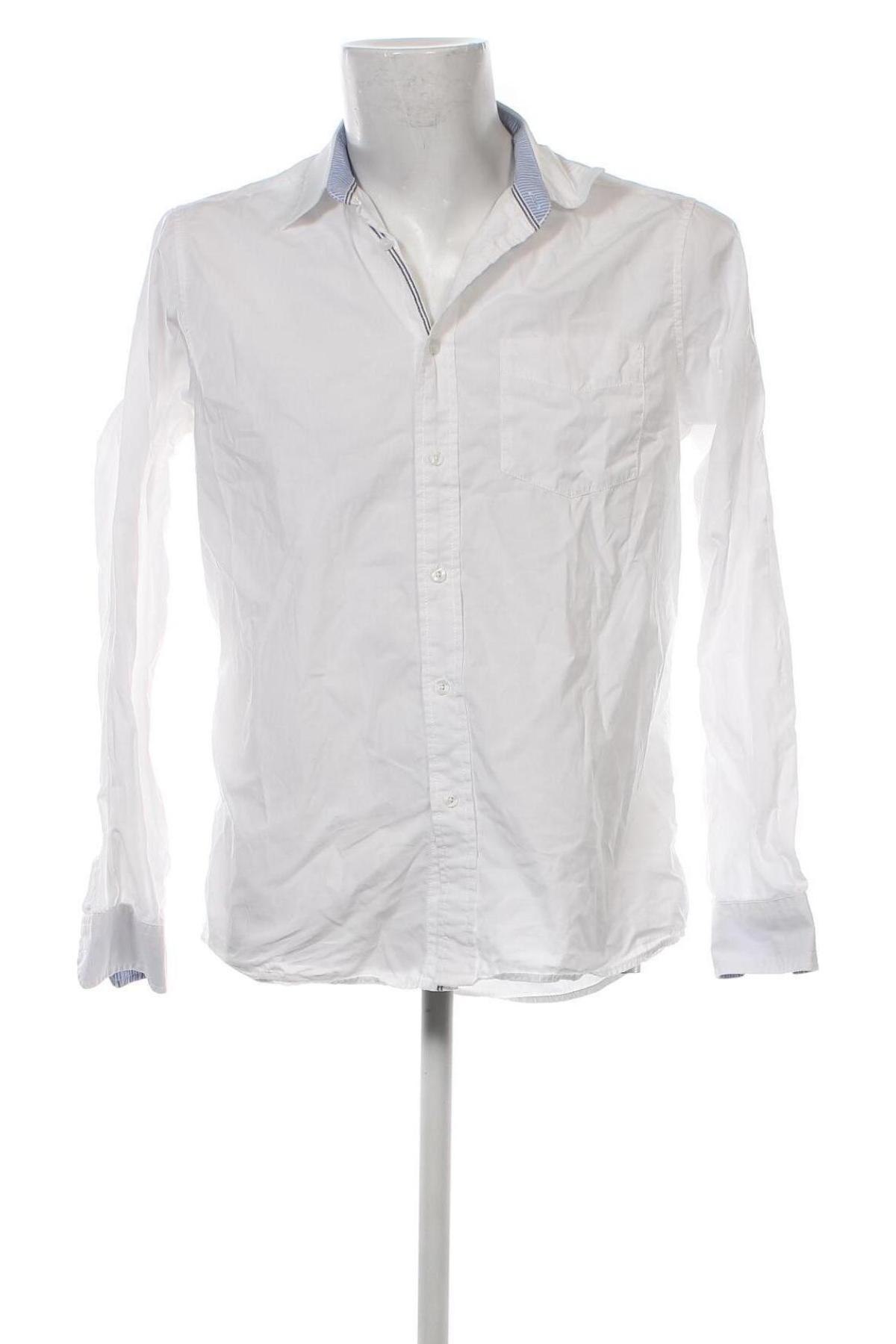 Ανδρικό πουκάμισο Dressmann, Μέγεθος M, Χρώμα Λευκό, Τιμή 9,37 €