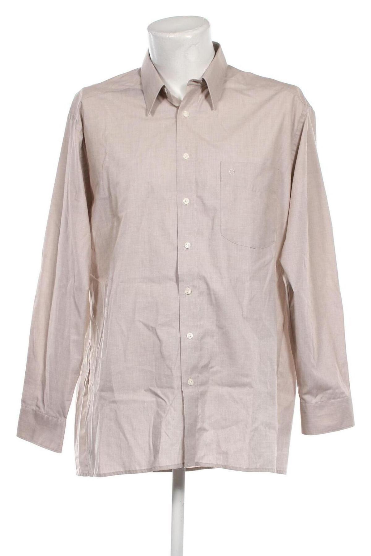 Ανδρικό πουκάμισο Olymp, Μέγεθος L, Χρώμα  Μπέζ, Τιμή 15,75 €