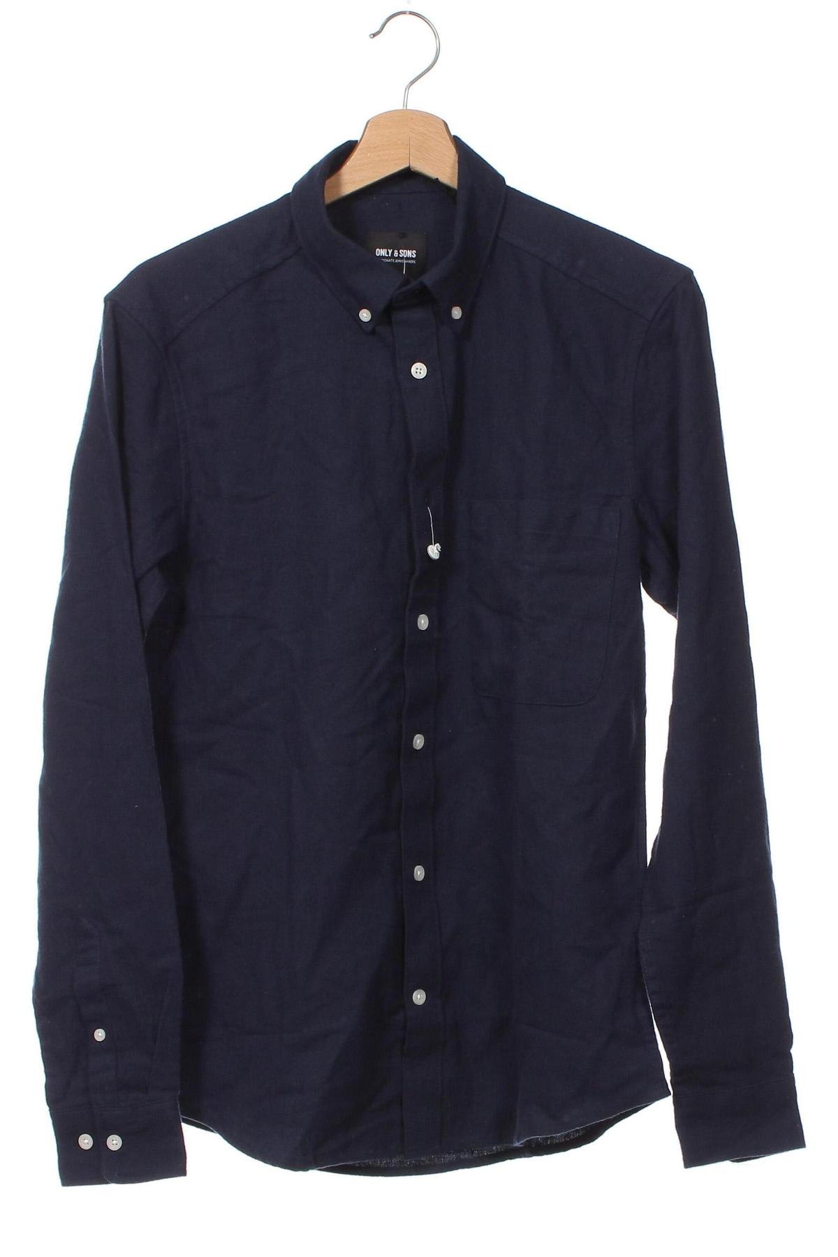 Ανδρικό πουκάμισο Only & Sons, Μέγεθος S, Χρώμα Μπλέ, Τιμή 8,30 €