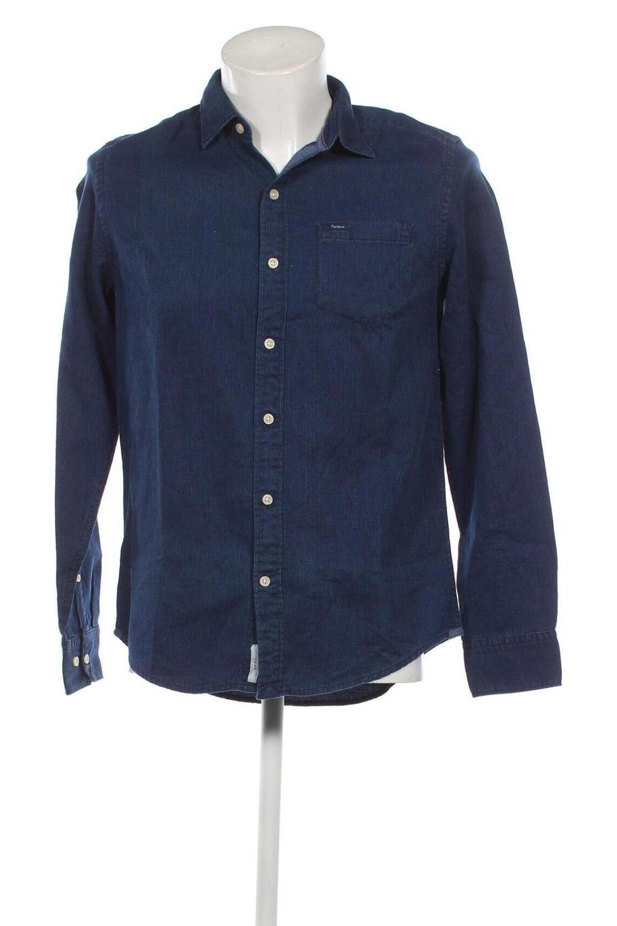 Мъжка риза Pepe Jeans, Размер M, Цвят Син, Цена 124,00 лв.