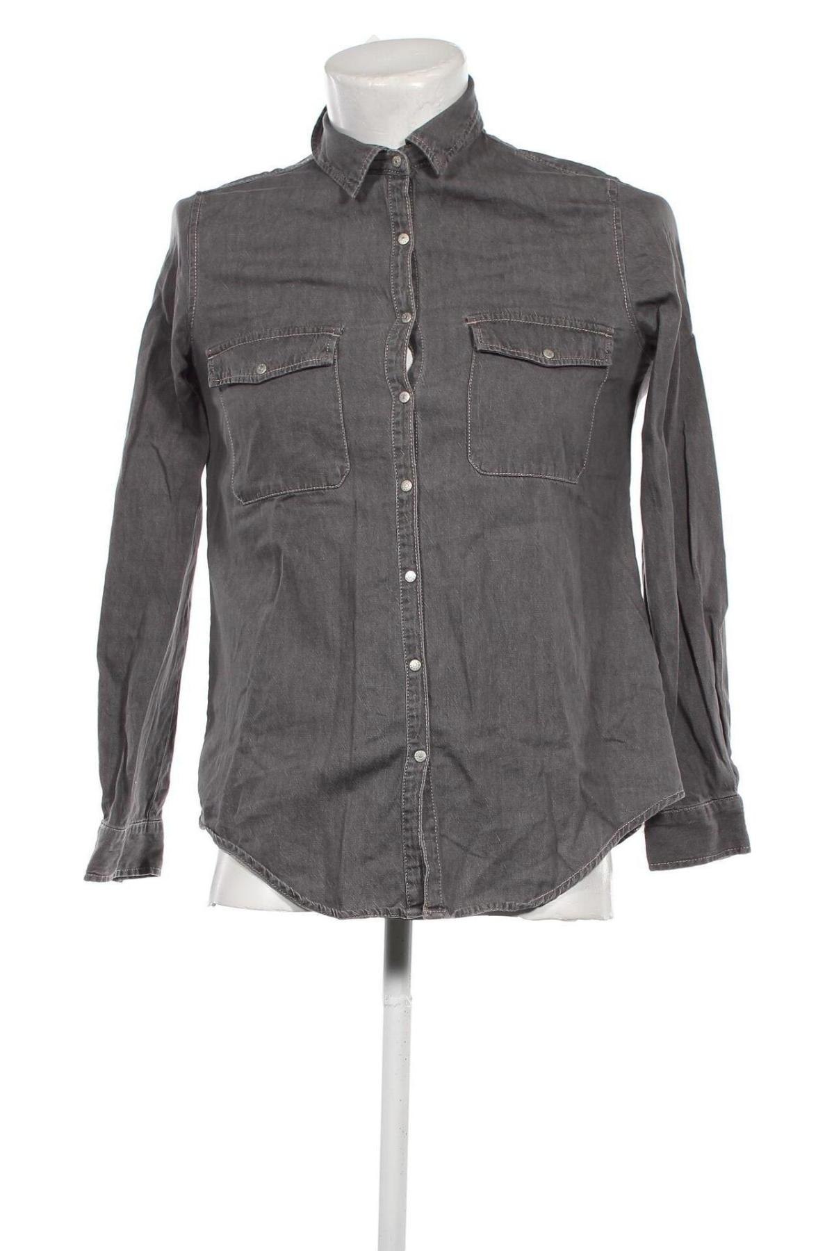 Ανδρικό πουκάμισο Pull&Bear, Μέγεθος L, Χρώμα Γκρί, Τιμή 8,01 €