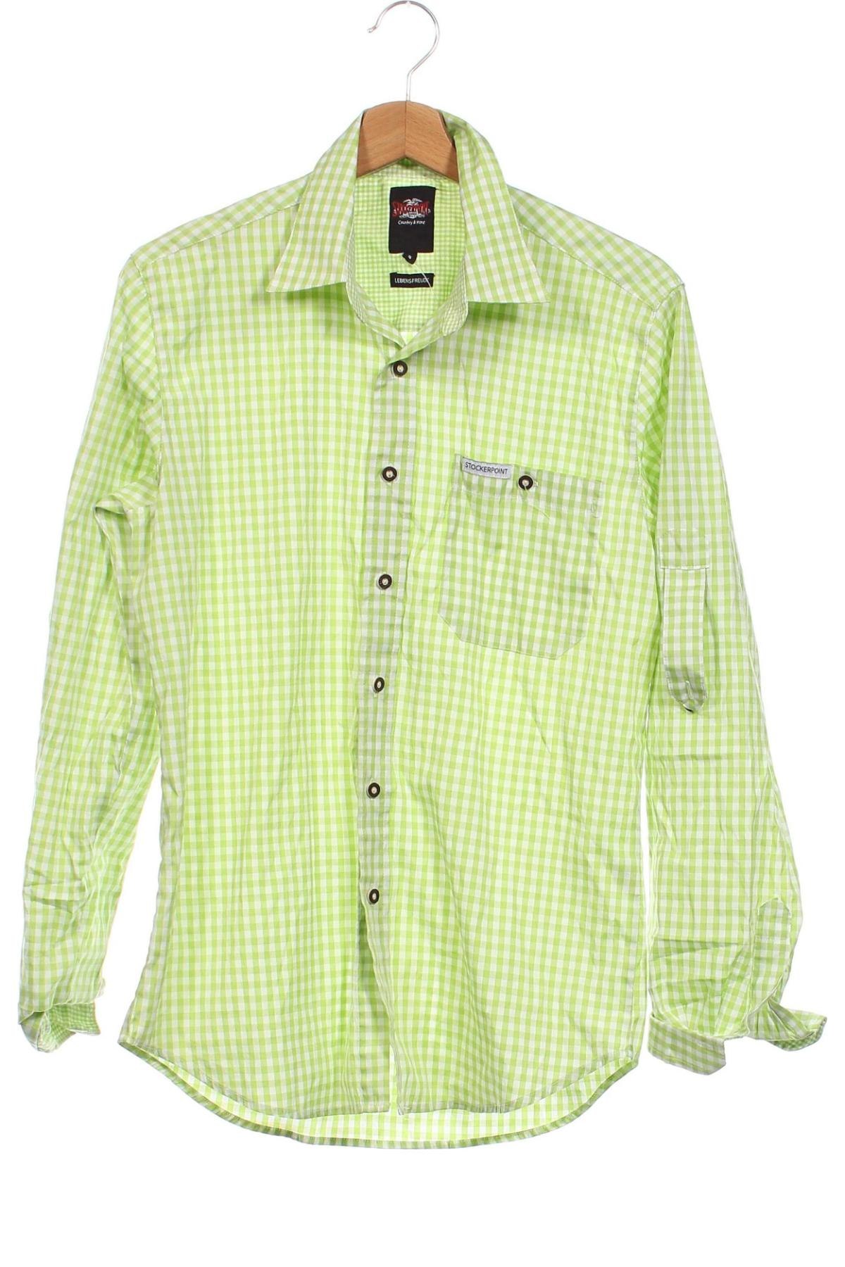 Herrenhemd Stockerpoint, Größe S, Farbe Grün, Preis € 4,50