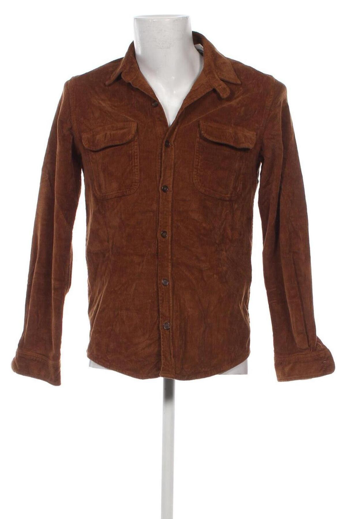 Мъжка риза Zara Man, Размер S, Цвят Кафяв, Цена 11,90 лв.