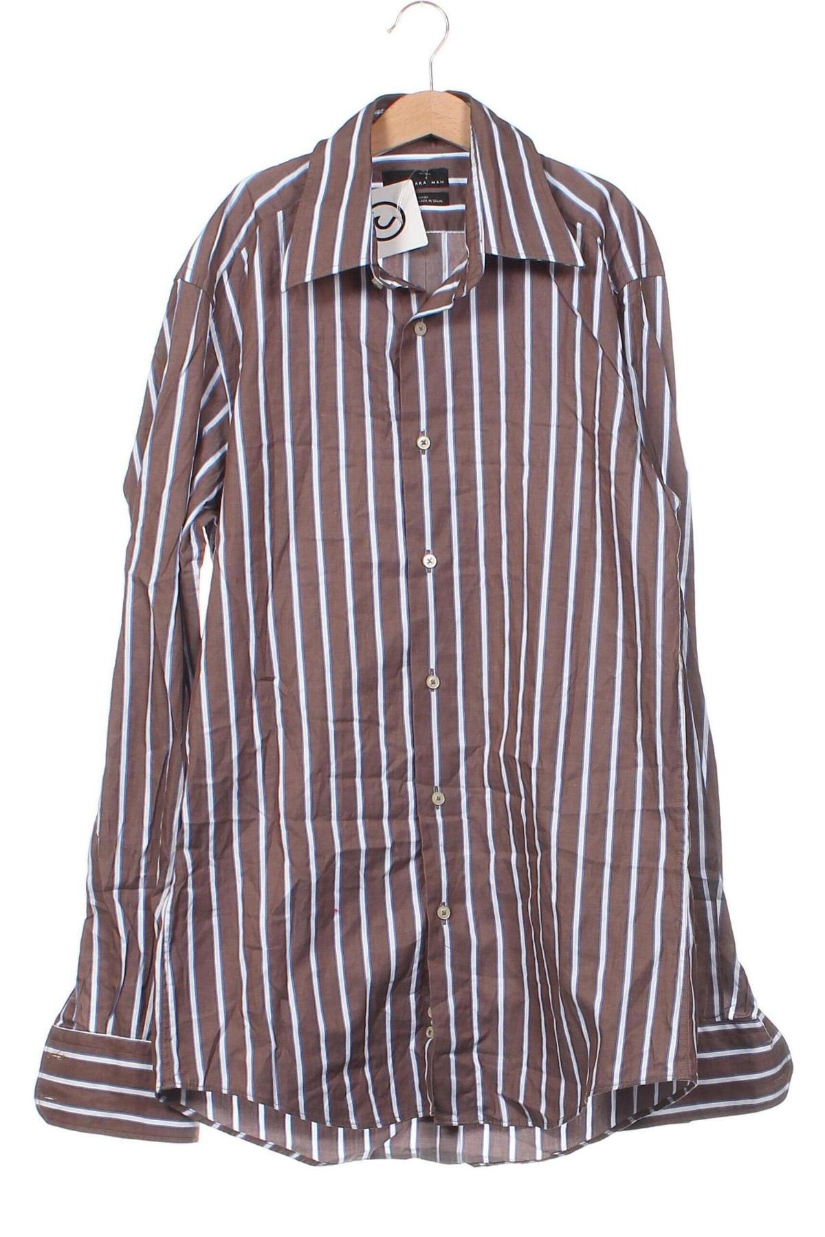 Herrenhemd Zara Man, Größe L, Farbe Braun, Preis 11,59 €