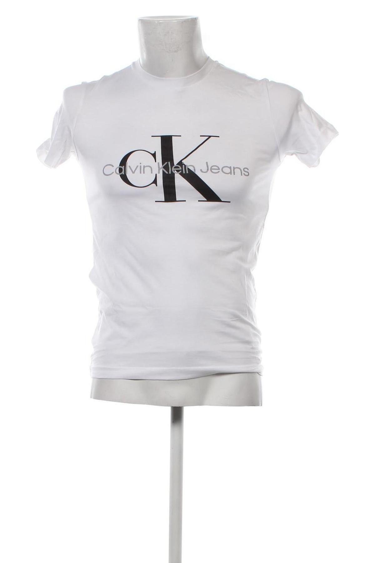 Herren T-Shirt Calvin Klein Jeans, Größe XXS, Farbe Weiß, Preis 45,63 €