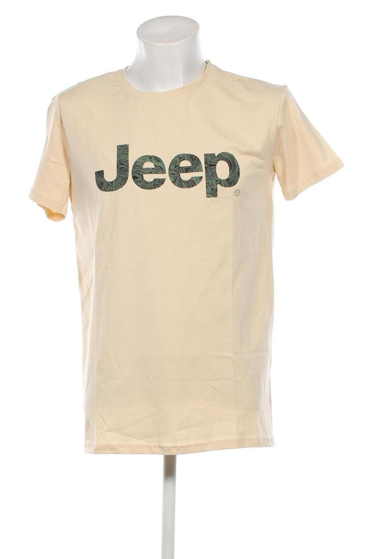 Herren T-Shirt Jeep, Größe L, Farbe Beige, Preis 15,98 €