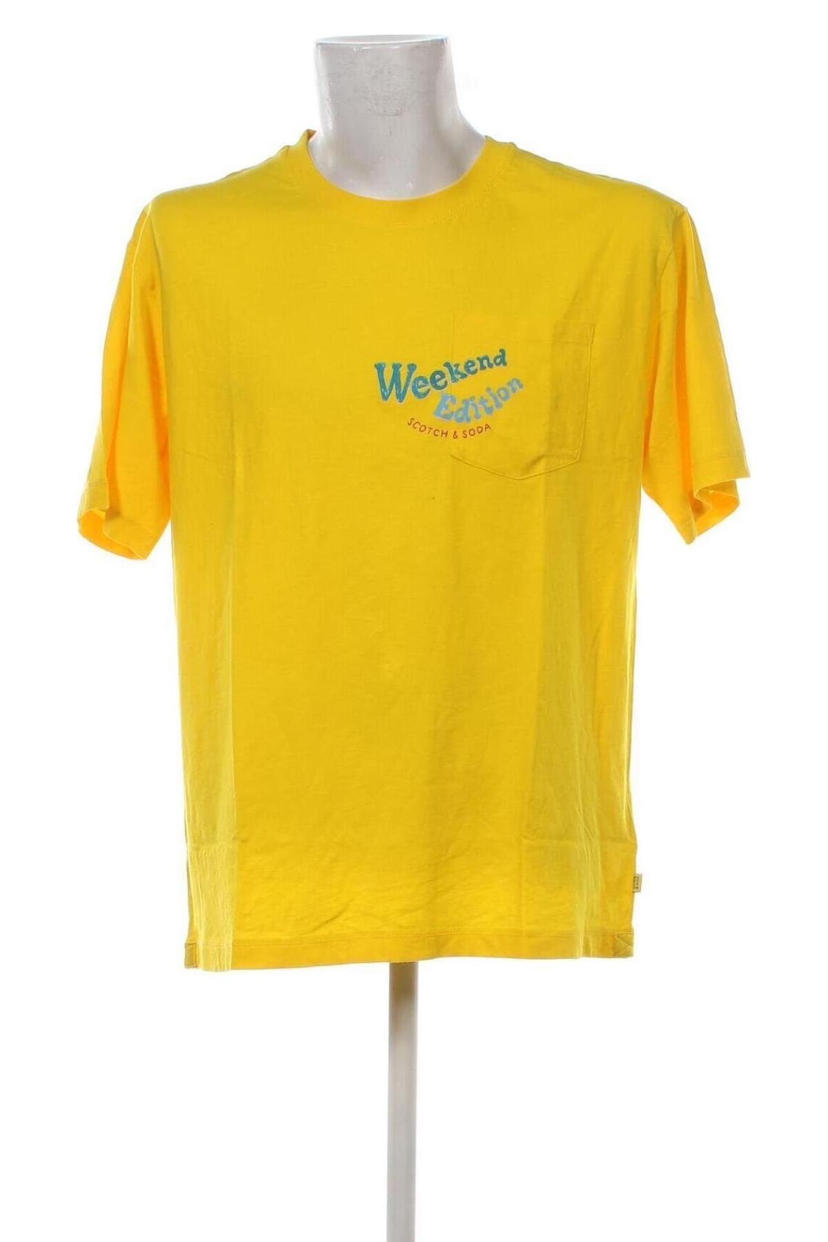 Мъжка тениска Scotch & Soda, Размер XL, Цвят Жълт, Цена 43,20 лв.
