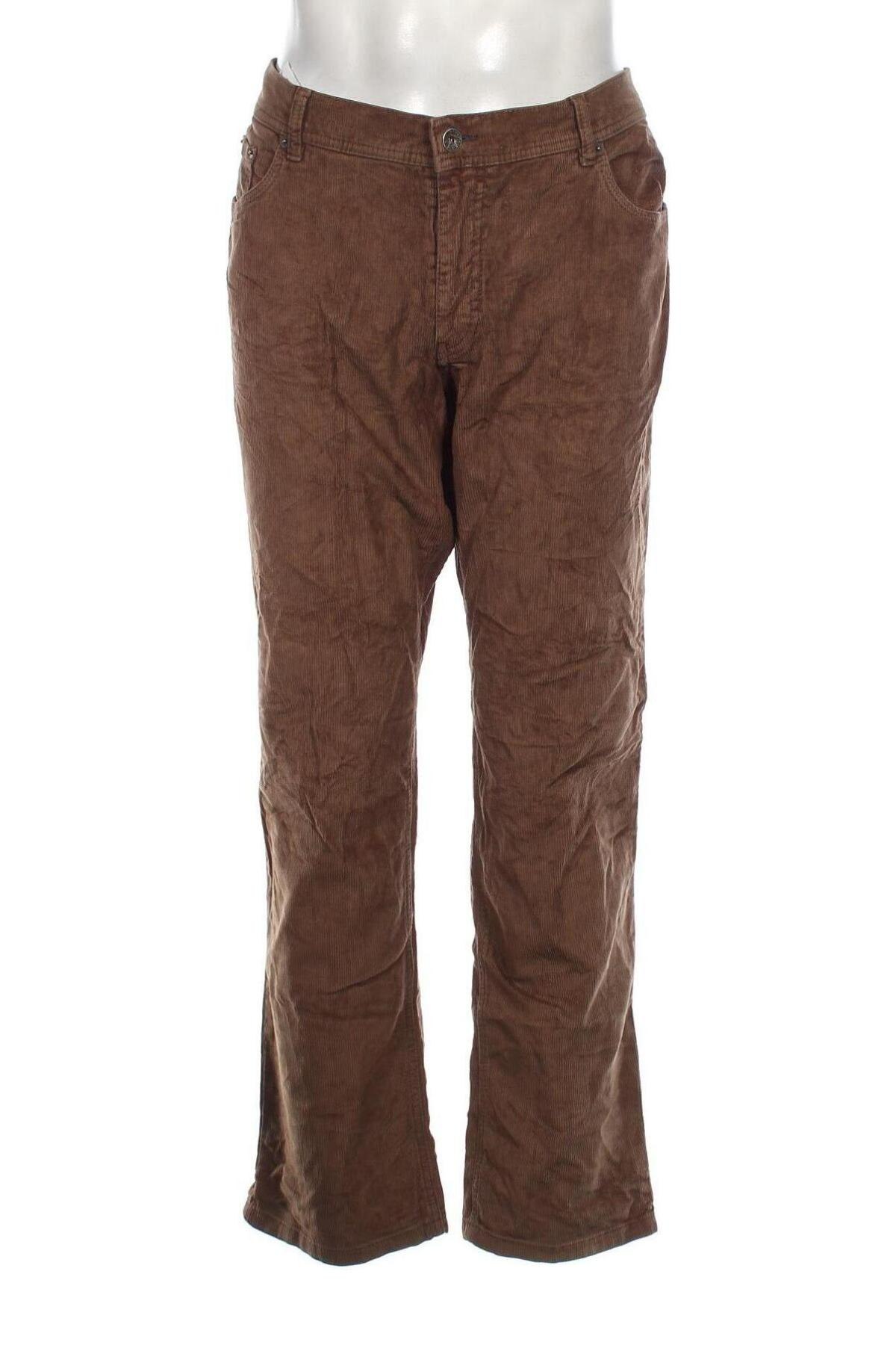 Pantaloni raiați de bărbați Brax, Mărime XL, Culoare Maro, Preț 110,13 Lei