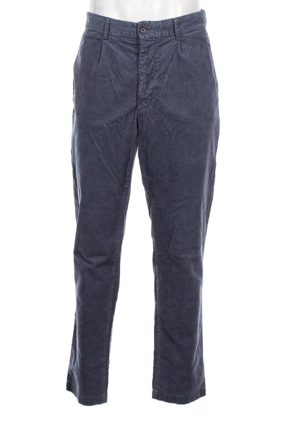 Pantaloni raiați de bărbați Hugo Boss, Mărime L, Culoare Albastru, Preț 693,49 Lei