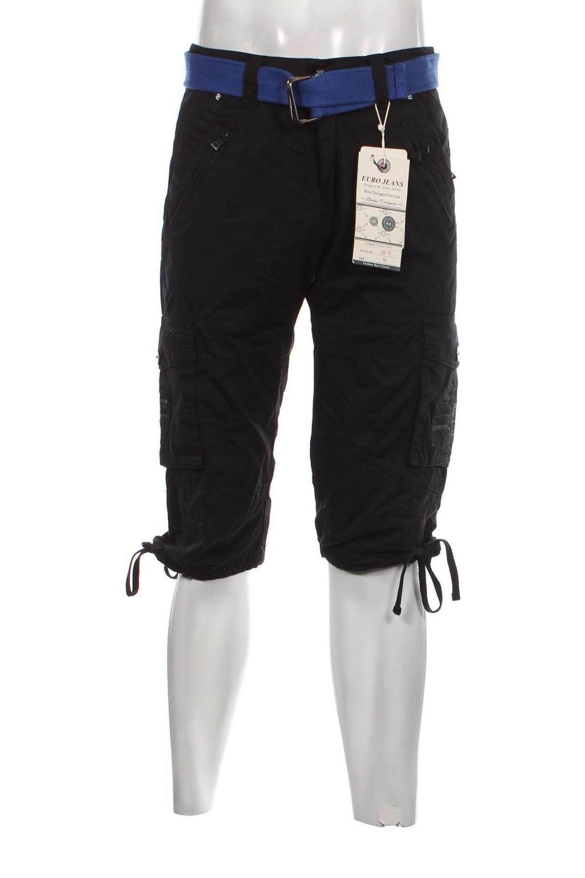 Мъжки къс панталон Euro, Размер M, Цвят Черен, Цена 36,00 лв.
