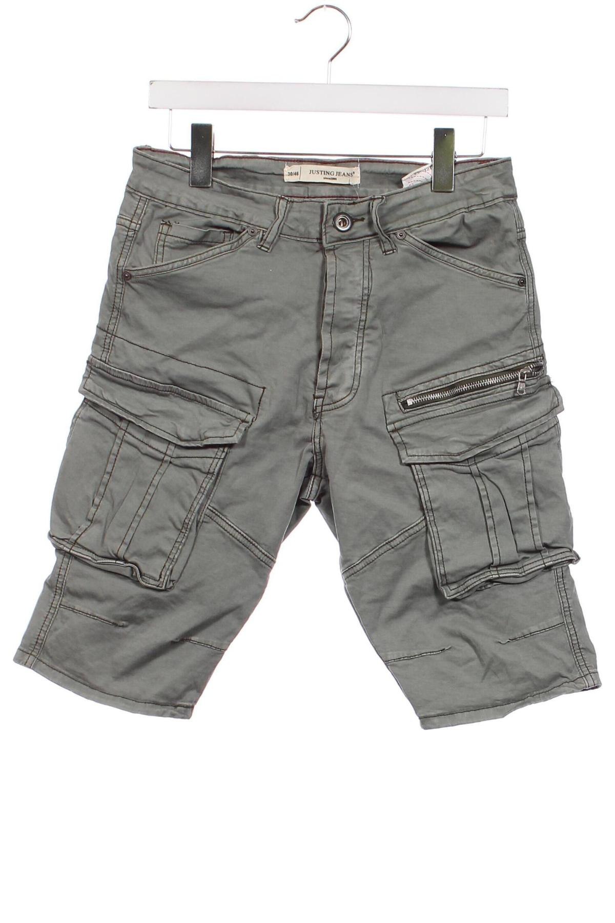 Мъжки къс панталон Justing Jeans, Размер S, Цвят Зелен, Цена 17,28 лв.