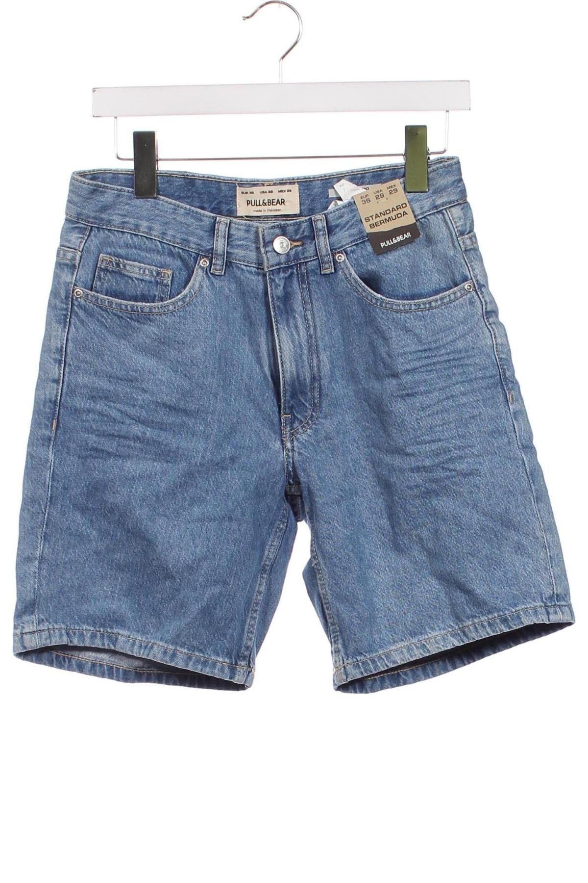 Pantaloni scurți de bărbați Pull&Bear, Mărime S, Culoare Albastru, Preț 131,58 Lei