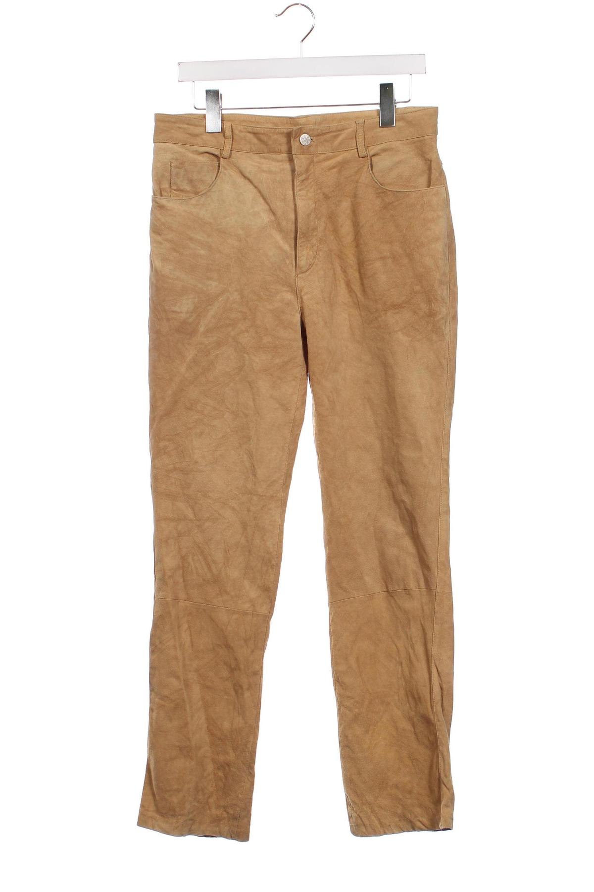 Ανδρικό δερμάτινο παντελόνι, Μέγεθος S, Χρώμα  Μπέζ, Τιμή 66,19 €