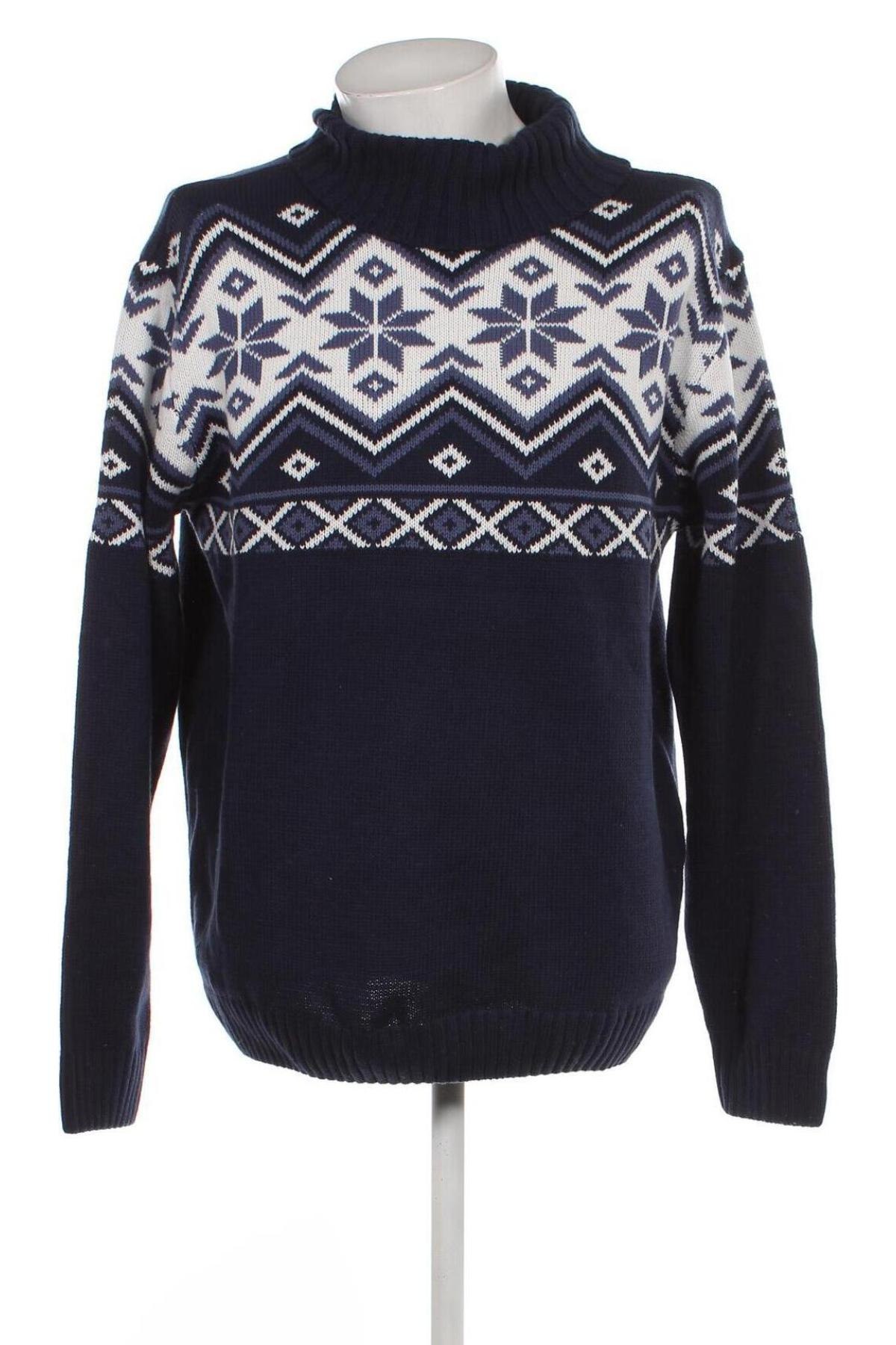 Мъжки пуловер John Baner, Размер XXL, Цвят Син, Цена 15,66 лв.