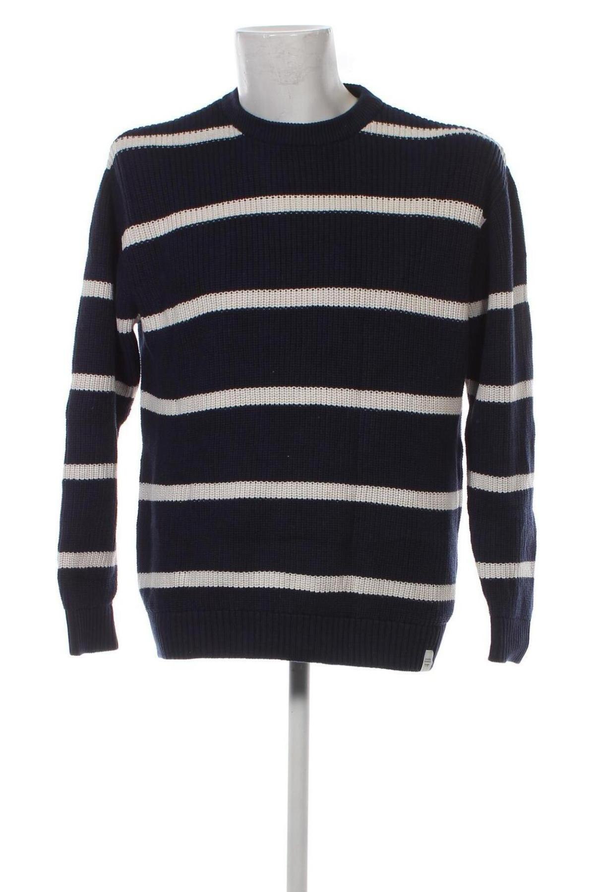 Мъжки пуловер Pull&Bear, Размер L, Цвят Син, Цена 13,05 лв.