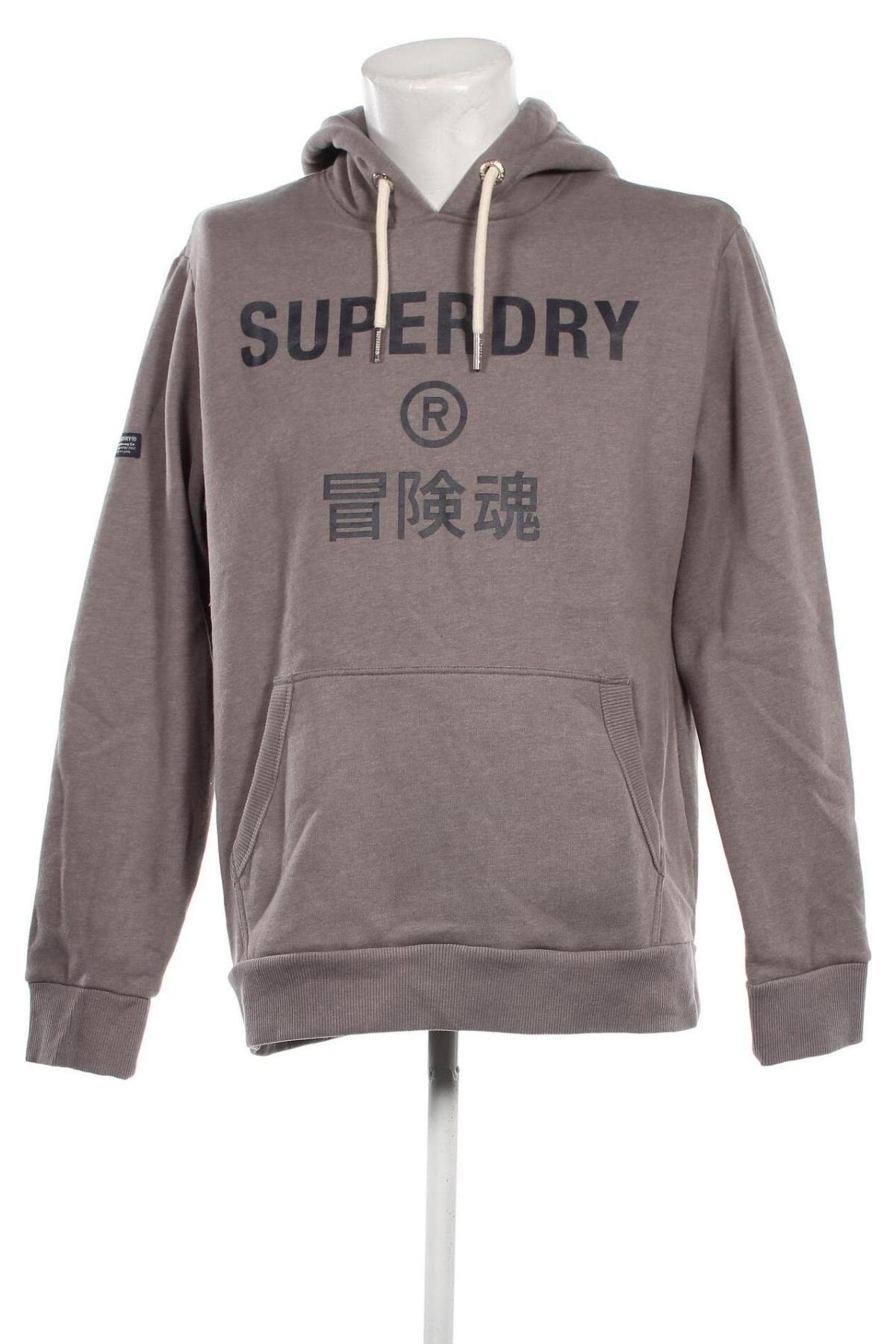 Ανδρικό φούτερ Superdry, Μέγεθος XL, Χρώμα Γκρί, Τιμή 51,36 €