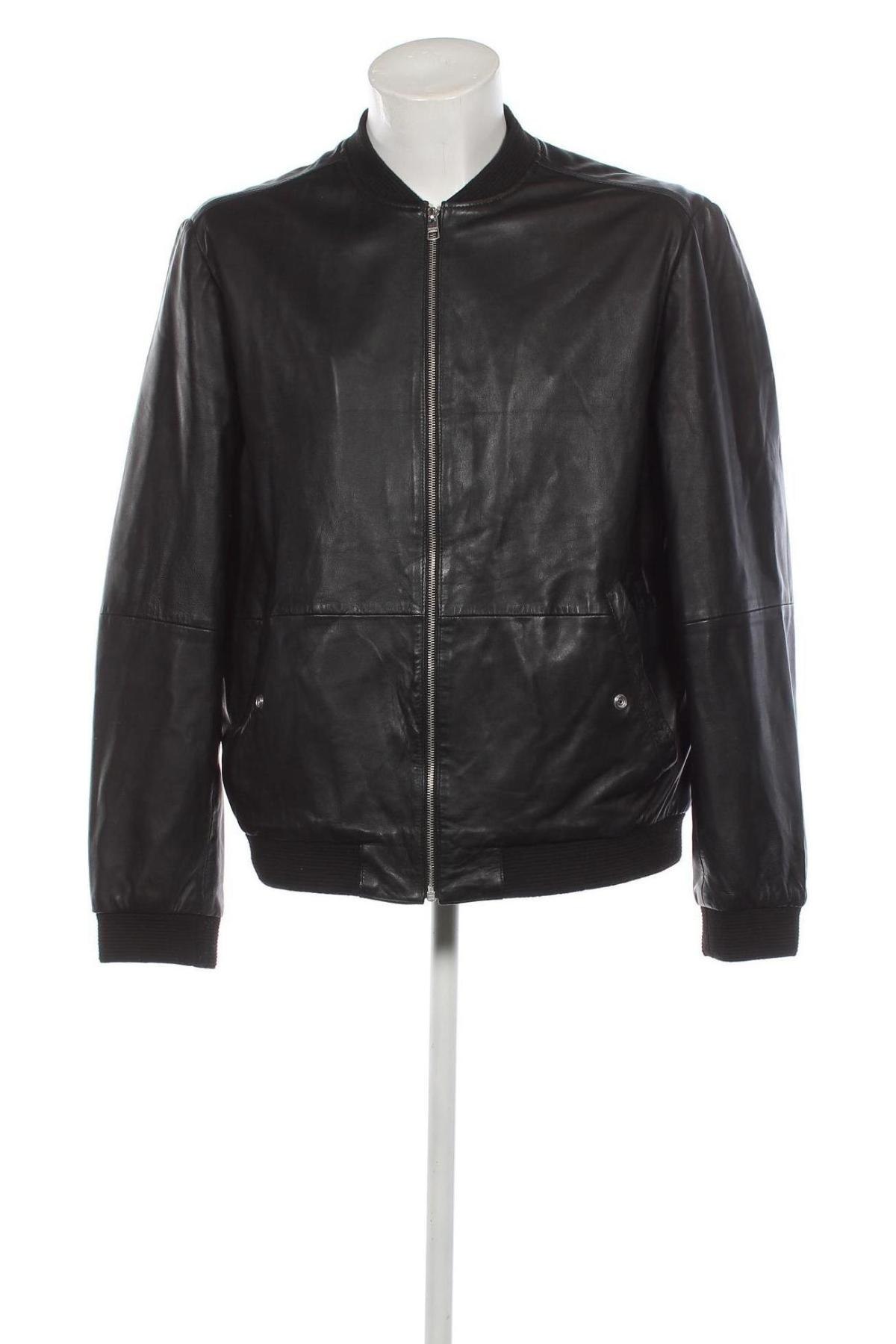 Ανδρικό δερμάτινο μπουφάν Calvin Klein Jeans, Μέγεθος XL, Χρώμα Μαύρο, Τιμή 202,89 €