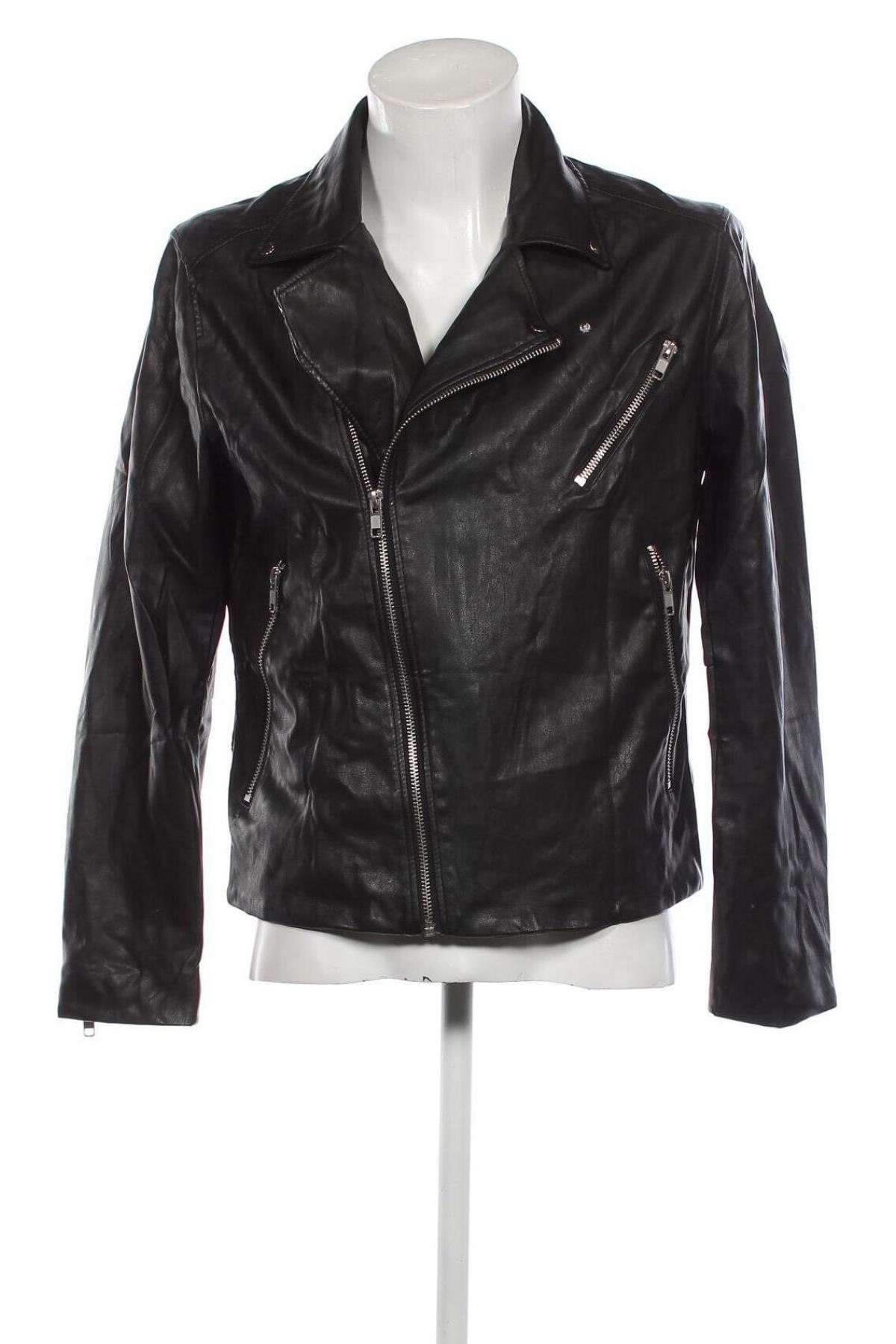 Pánská kožená bunda  H&M, Velikost L, Barva Černá, Cena  781,00 Kč
