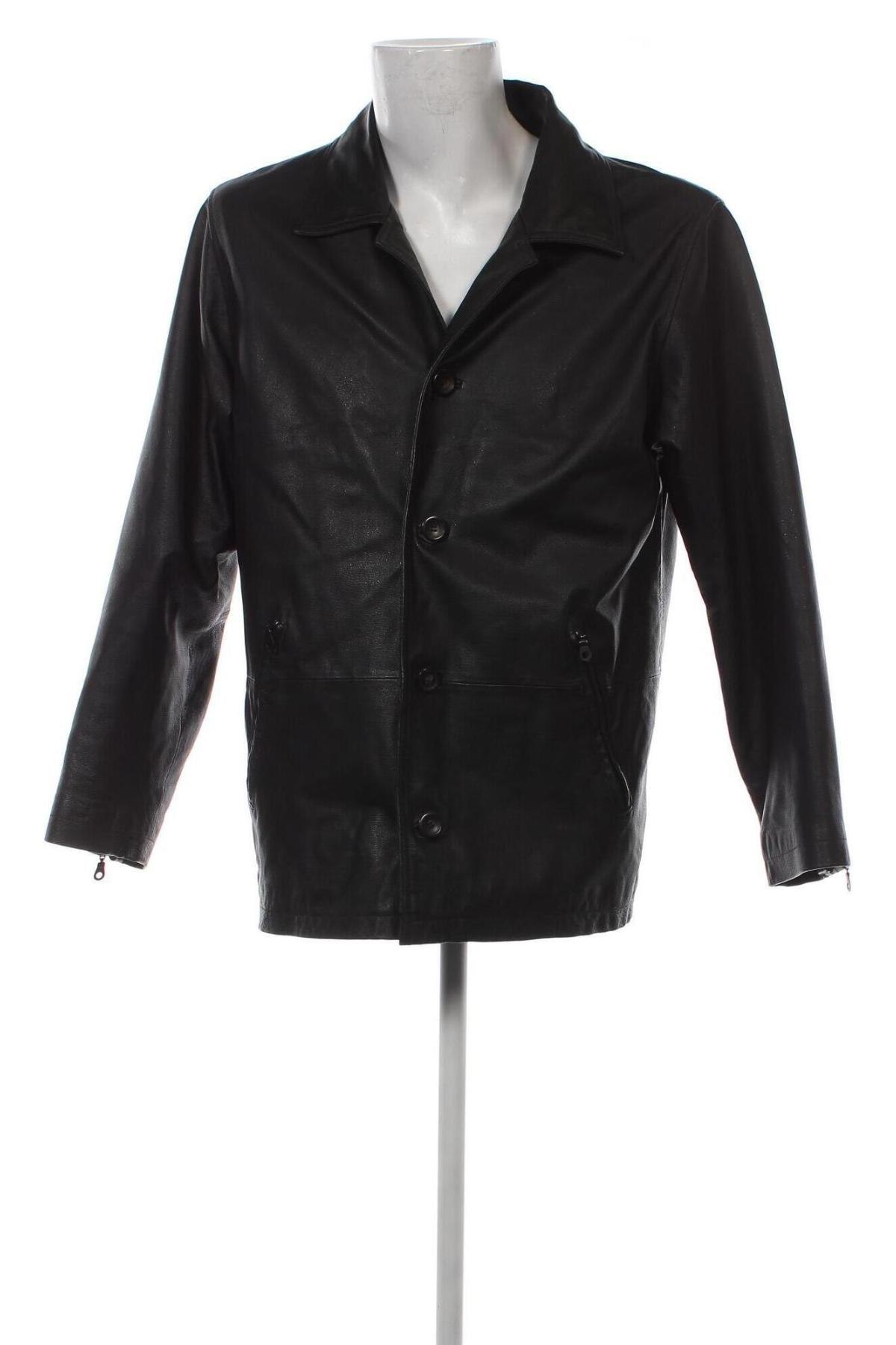 Ανδρικό δερμάτινο μπουφάν Henry Morell, Μέγεθος XL, Χρώμα Μαύρο, Τιμή 52,29 €