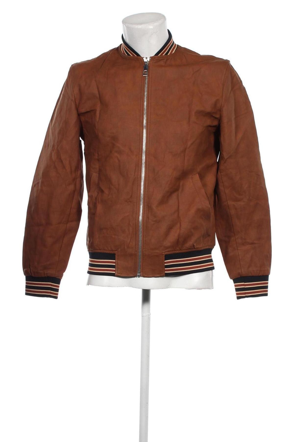 Pánská kožená bunda  Zara Man, Velikost M, Barva Hnědá, Cena  654,00 Kč